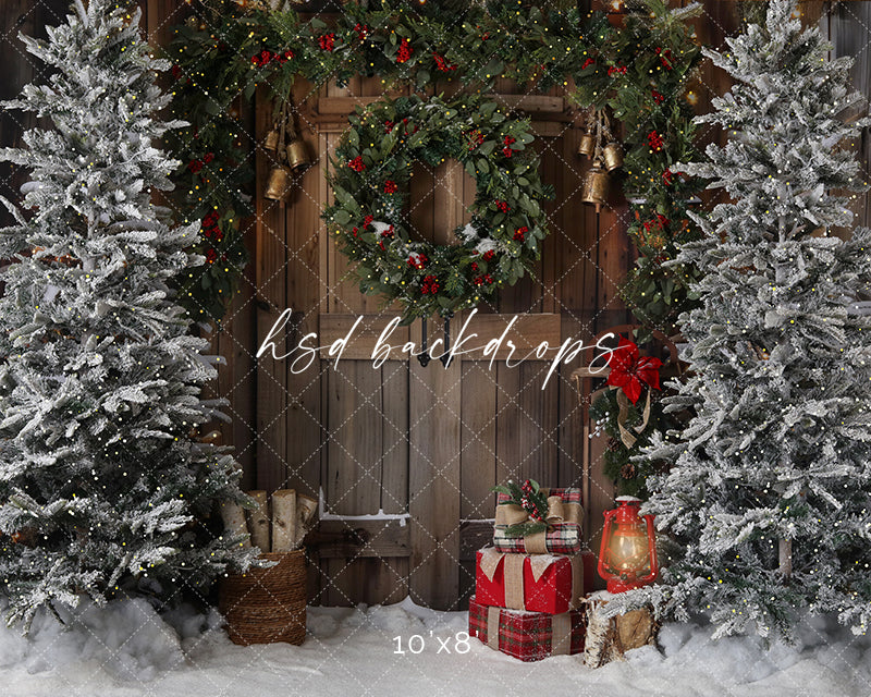 Rustic Winter Door (sweep options) - HSD Photography Backdrops 