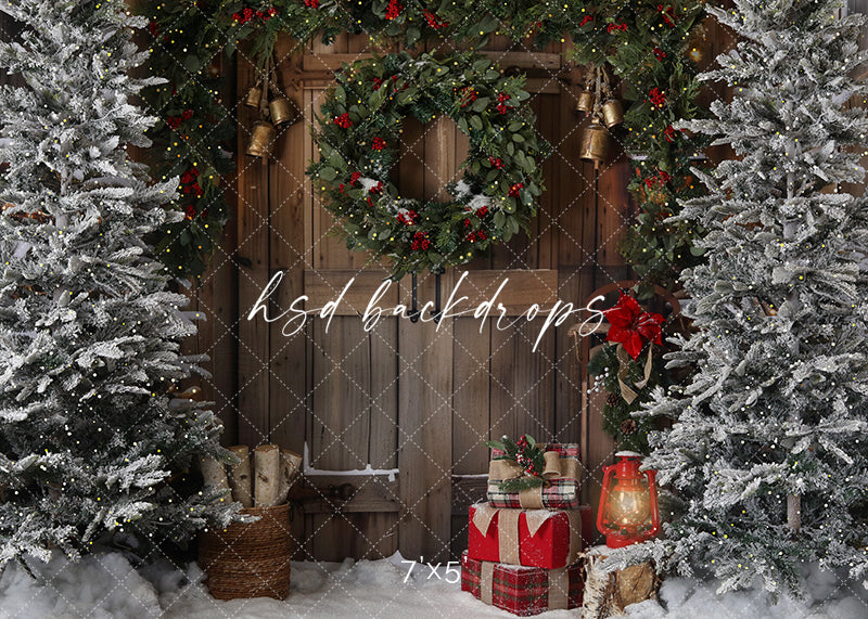 Rustic Winter Door (sweep options) - HSD Photography Backdrops 