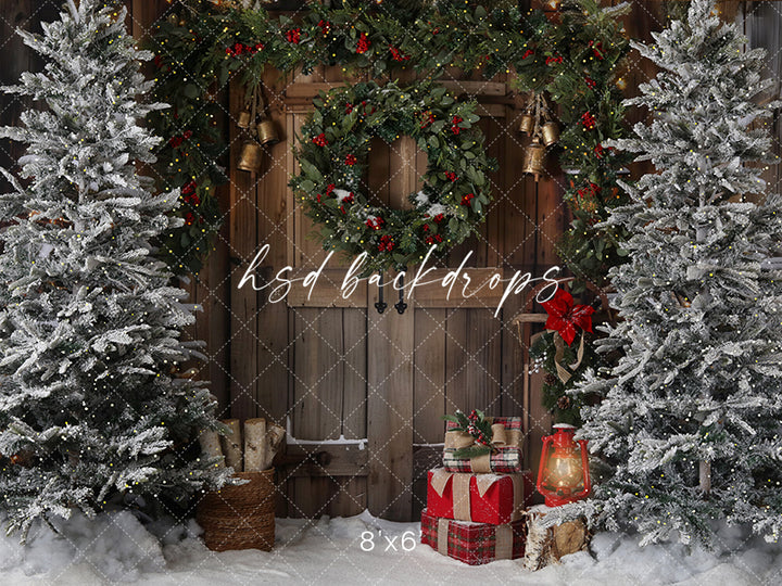 Rustic Winter Door (sweep options) - HSD Photography Backdrops 