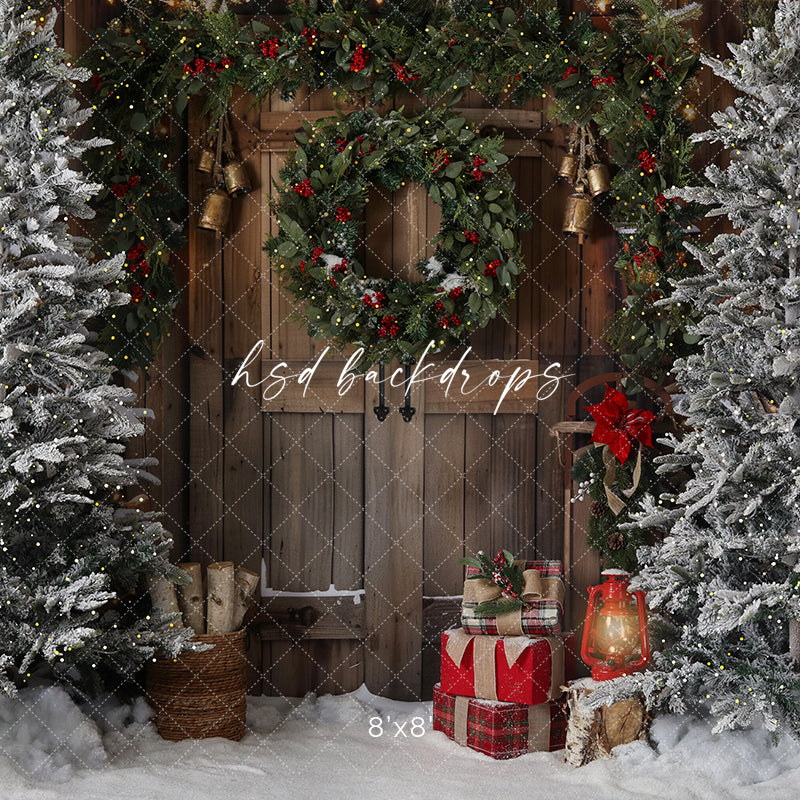 Rustic Winter Door (sweep options) - HSD Photography Backdrops 