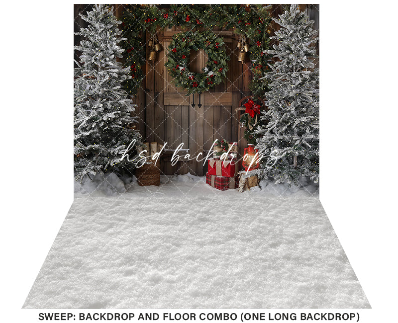 Rustic Winter Door (sweep options) - HSD Photography Backdrops 