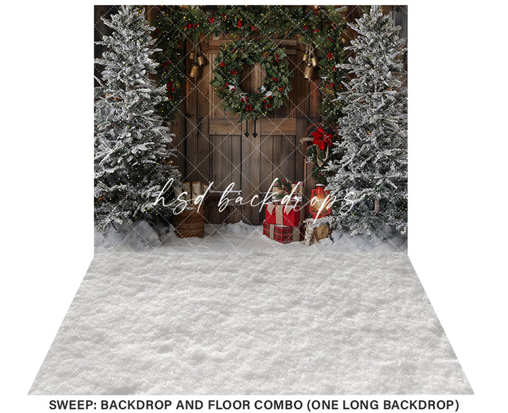 Rustic Winter Door (sweep options) - HSD Photography Backdrops 