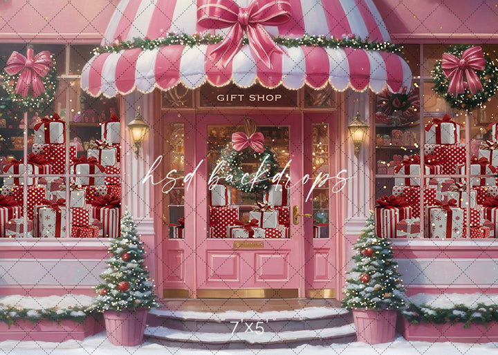 Pink Christmas Boutique (sweep options) - HSD Photography Backdrops 