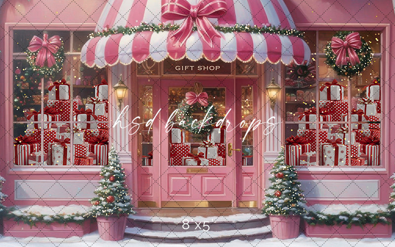 Pink Christmas Boutique (sweep options) - HSD Photography Backdrops 