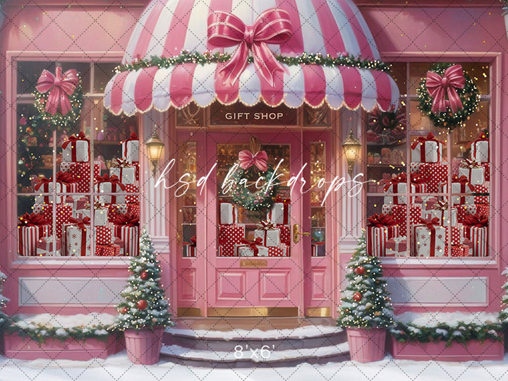 Pink Christmas Boutique (sweep options) - HSD Photography Backdrops 