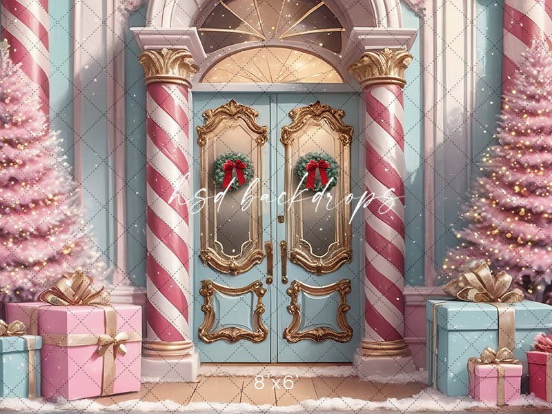 Pretty Posh Christmas Door (sweep options) - HSD Photography Backdrops 