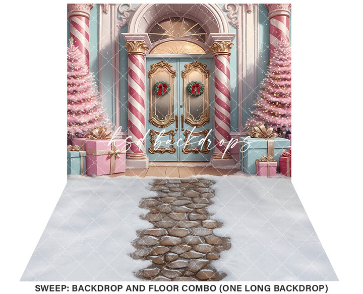 Pretty Posh Christmas Door (sweep options) - HSD Photography Backdrops 