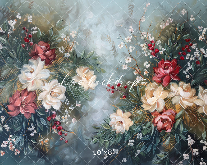 Winter Berries & Blooms - HSD Photography Backdrops 