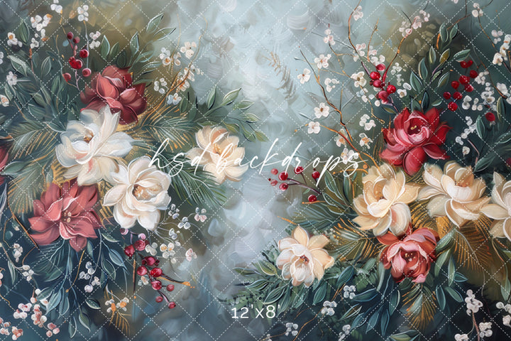 Winter Berries & Blooms - HSD Photography Backdrops 