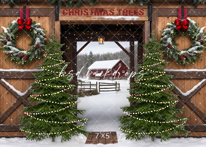 Christmas Tree Farm Entrance (sweep options) - HSD Photography Backdrops 