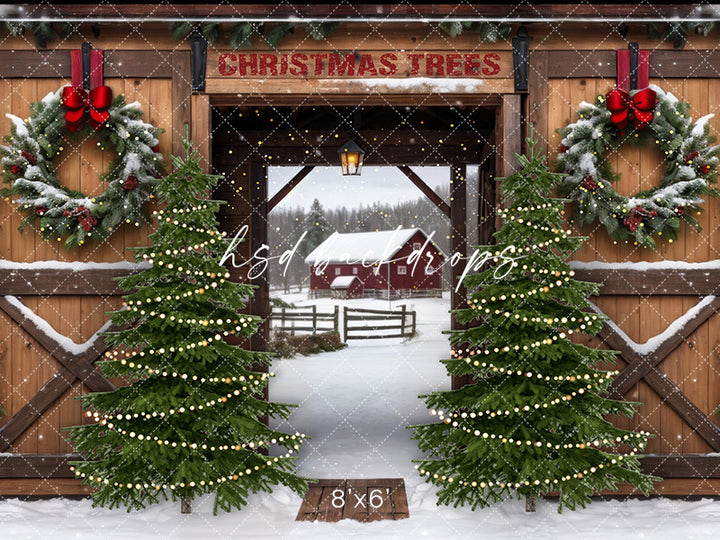 Christmas Tree Farm Entrance (sweep options) - HSD Photography Backdrops 