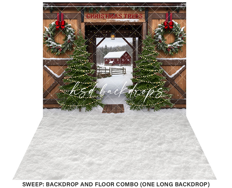 Christmas Tree Farm Entrance (sweep options) - HSD Photography Backdrops 