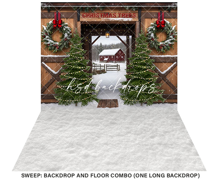 Christmas Tree Farm Entrance (sweep options) - HSD Photography Backdrops 