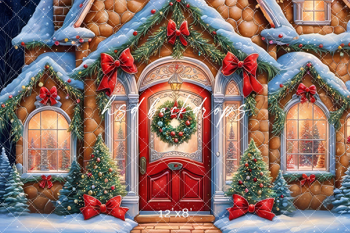 Jolly Gingerbread House (sweep options) - HSD Photography Backdrops 