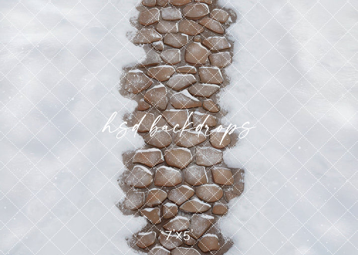 Gingerbread Stone Pathway Rubber Backed Photo Floor Mat