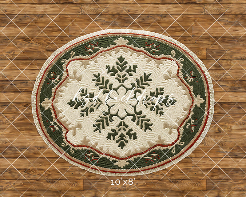 Christmas Snowflake Rug Floor Mat (Green)