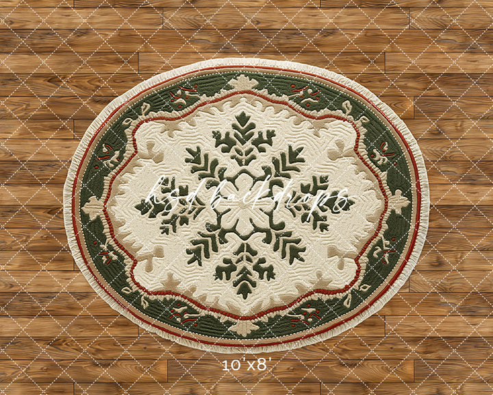 Christmas Snowflake Rug (Green)