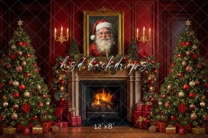 Santa Claus Christmas Fireplace (sweep options)