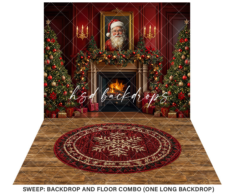 Santa Claus Christmas Fireplace (sweep options)