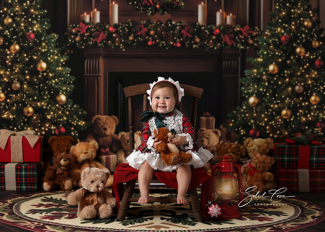 Teddy Bear Christmas Fireplace (sweep options)