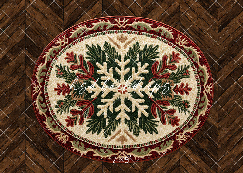 Festive Christmas Rug photography backdrop floor