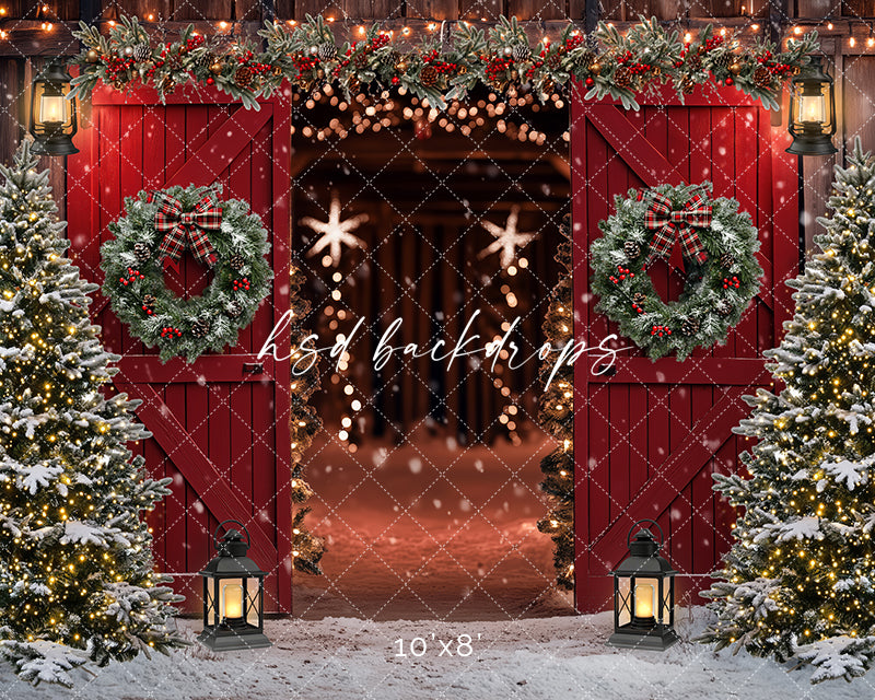 Red Christmas Barn Doors (sweep options)