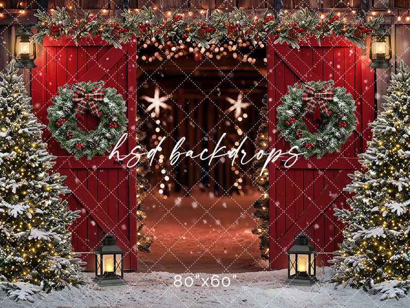 Red Christmas Barn Doors (sweep options)