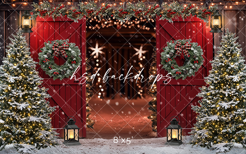 Red Christmas Barn Doors (sweep options)