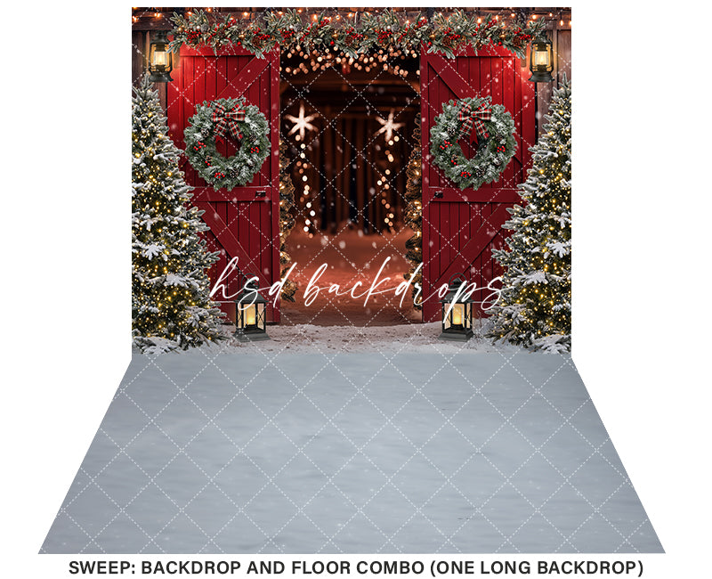 Red Christmas Barn Doors (sweep options)