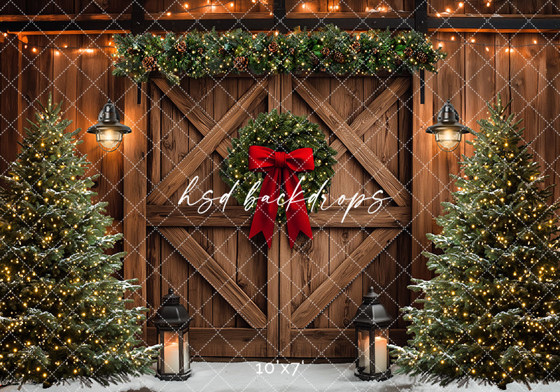 Farmhouse Christmas Barn Doors (sweep options)