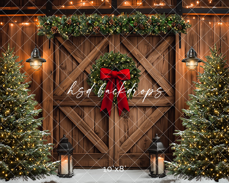 Farmhouse Christmas Barn Doors (sweep options)