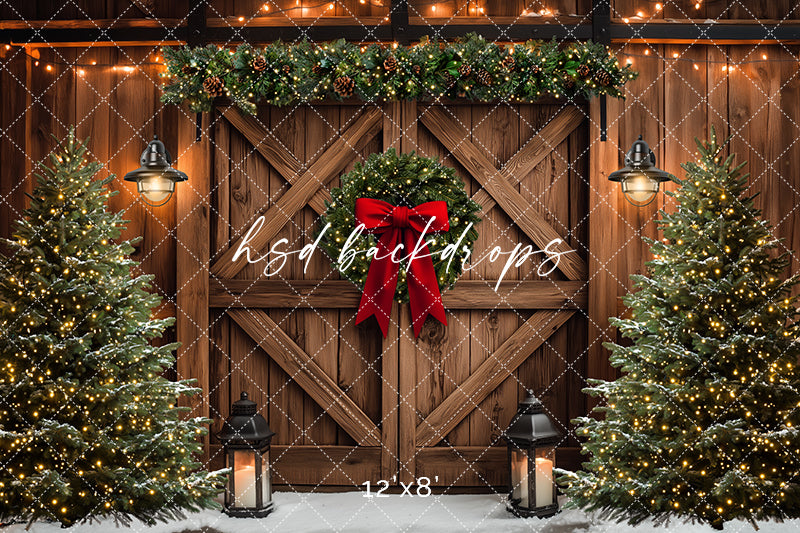 Farmhouse Christmas Barn Doors (sweep options)