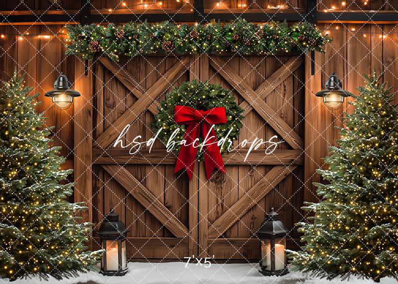 Farmhouse Christmas Barn Doors (sweep options)