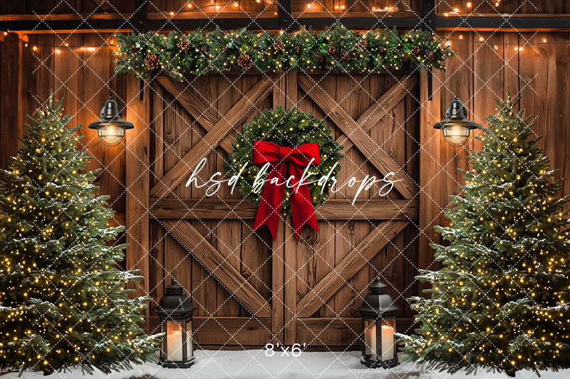 Farmhouse Christmas Barn Doors (sweep options)