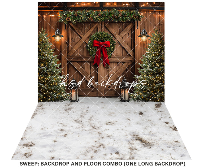 Farmhouse Christmas Barn Doors (sweep options)