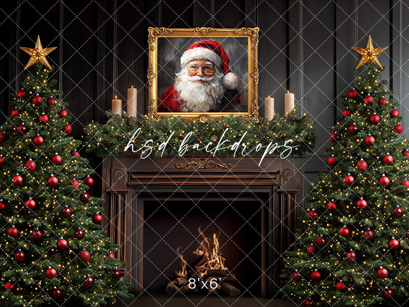 Antique Fireplace Santa (sweep options)