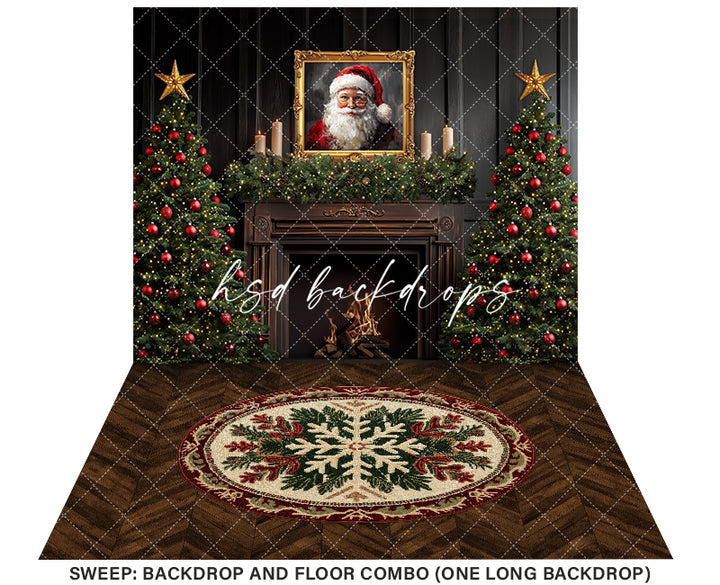 Antique Fireplace Santa (sweep options)