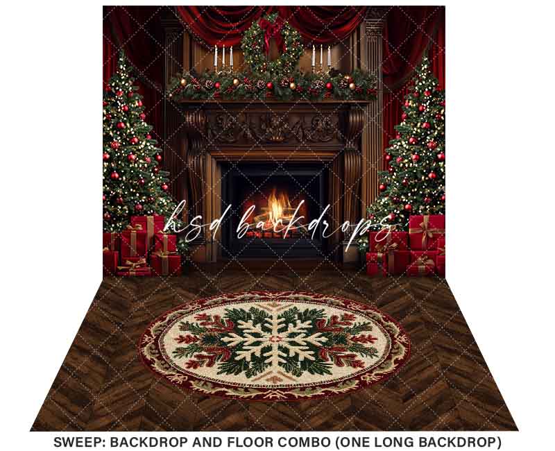 Grand Christmas Fireplace (sweep options)