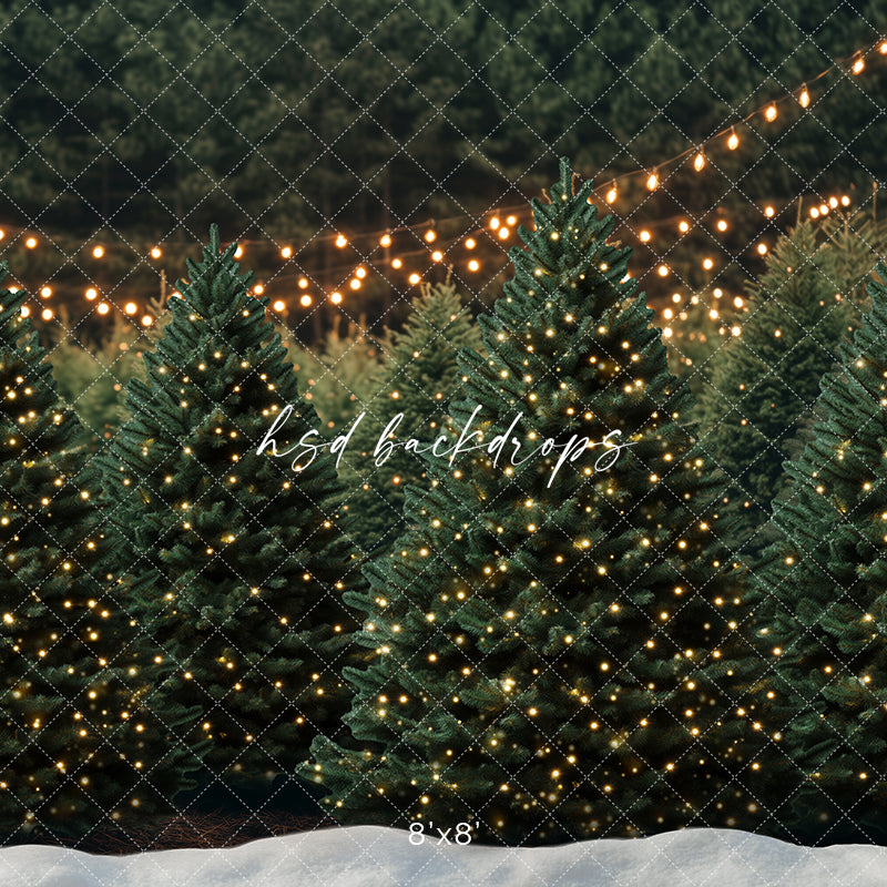 Twinkling Tree Farm with Snow (sweep options)