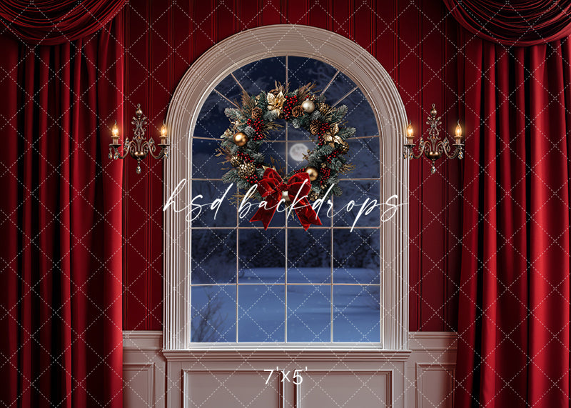 Red & White Christmas Window (sweep options)