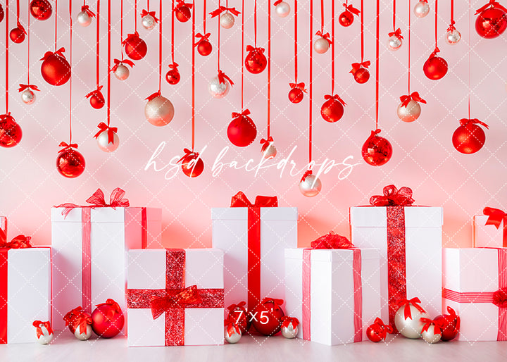 Christmas Present Phtoography Backdrop - poly paper, fabric, fleece