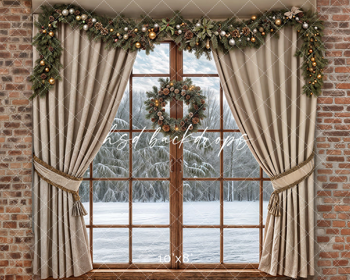 Christmas Cabin Window (sweep options)