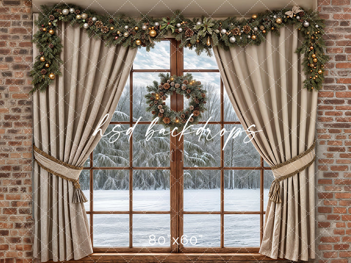 Christmas Cabin Window (sweep options)