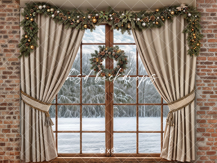 Christmas Cabin Window (sweep options)