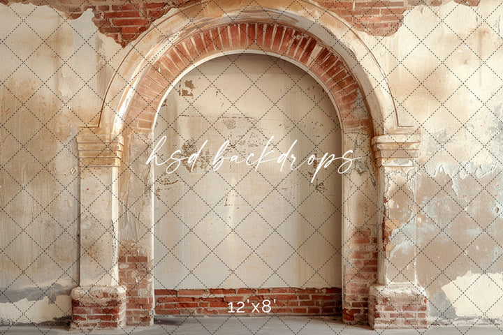 Brick & Stucco Arch - HSD Photography Backdrops 