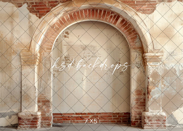 Brick & Stucco Arch - HSD Photography Backdrops 