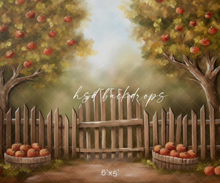 Apple Trees Autumn Photography Backdrop for Photoshoot