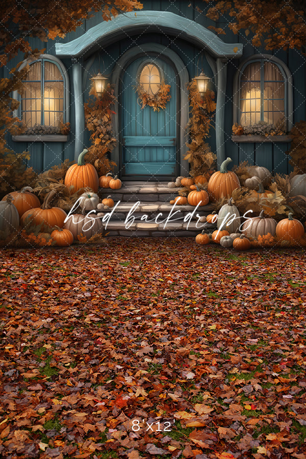 Autumn Pumpkin Porch (sweep options) - HSD Photography Backdrops 