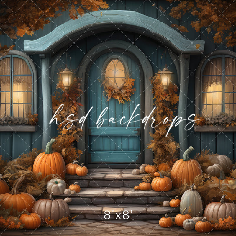 Autumn Pumpkin Porch (sweep options) - HSD Photography Backdrops 