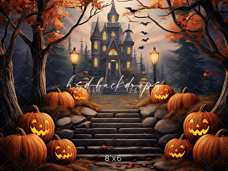 Haunted Halloween Castle (sweep options) - HSD Photography Backdrops 